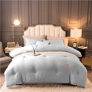 Color puro acolchado poliéster primavera y otoño edredón