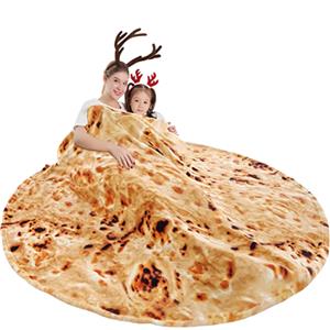 Manta de lana redonda grande con estampado digital